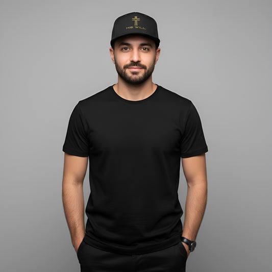 His Will™ Snapback – Gold Cross Logo
